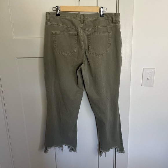 Free People Maggie Mid Rise Straight Jeans in Moss - Picture 6 of 11